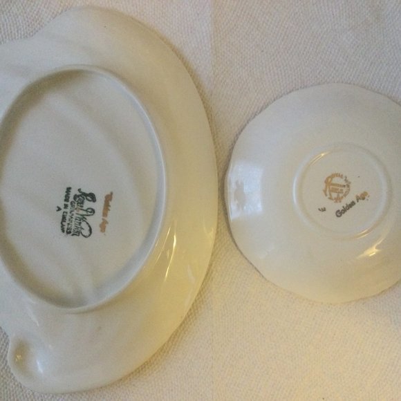 Vintage Royal Winton Grimwade Golden Age shell dish & saucer plate bundle - Picture 10 of 10